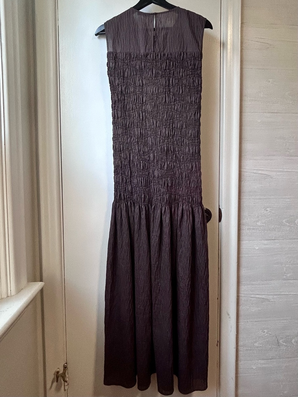 Nwt Massimo Dutti Shirred w/Flounce Maxi Brown - Picture 5 of 12